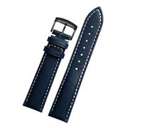 POYNMRE Correa de piel de vaca de 20 mm, 21 mm y 22 mm compatible con Longines Pioneer Machinery L3.810/L3.820 Series Correa de reloj de cuero liso for hombre Tudor Citizen(Blue-black A,20mm)