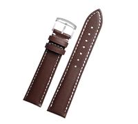 POYNMRE Correa de piel de vaca de 20 mm, 21 mm y 22 mm compatible con Longines Pioneer Machinery L3.810/L3.820 Series Correa de reloj de cuero liso for hombre Tudor Citizen(Brown-silver A,20mm)