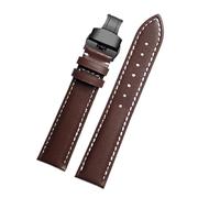 POYNMRE Correa de piel de vaca de 20 mm, 21 mm y 22 mm compatible con Longines Pioneer Machinery L3.810/L3.820 Series Correa de reloj de cuero liso for hombre Tudor Citizen(Brown-black B,21mm)