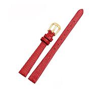 POYNMRE Correa de piel de vaca de tamaño pequeño compatible con AJIDOU Time Stamp Fossil Poly Time Watchband Pulsera de cadena de reloj for mujer de 8 mm, 10 mm, 12 mm y 14 mm(Red-gold,16mm)