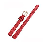 POYNMRE Correa de piel de vaca de tamaño pequeño compatible con AJIDOU Time Stamp Fossil Poly Time Watchband Pulsera de cadena de reloj for mujer de 8 mm, 10 mm, 12 mm y 14 mm(Red-rose gold,10mm)