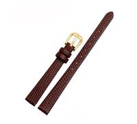 POYNMRE Correa de piel de vaca de tamaño pequeño compatible con AJIDOU Time Stamp Fossil Poly Time Watchband Pulsera de cadena de reloj for mujer de 8 mm, 10 mm, 12 mm y 14 mm(Brown-gold,16mm)