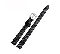 POYNMRE Correa de piel de vaca de tamaño pequeño compatible con AJIDOU Time Stamp Fossil Poly Time Watchband Pulsera de cadena de reloj for mujer de 8 mm, 10 mm, 12 mm y 14 mm(Black-silver,14mm)