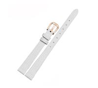 POYNMRE Correa de piel de vaca de tamaño pequeño compatible con AJIDOU Time Stamp Fossil Poly Time Watchband Pulsera de cadena de reloj for mujer de 8 mm, 10 mm, 12 mm y 14 mm(White-rose gold,16mm)