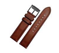 POYNMRE Correa de piel de vaca italiana suave compatible con Fossil Fs5088 Fs5380 Dimensity Quick Release Negro Marrón Pulsera vintage for hombre Correa de reloj 20 mm 22 mm(Dark brown-black,22mm)