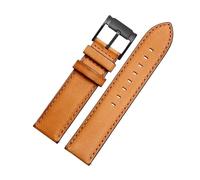 POYNMRE Correa de piel de vaca italiana suave compatible con Fossil Fs5088 Fs5380 Dimensity Quick Release Negro Marrón Pulsera vintage for hombre Correa de reloj 20 mm 22 mm(Khaki-black,20mm)