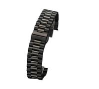 POYNMRE Correa de reloj acero inoxidable 12, 13, 14, 16, 17, 18, 19, 20 mm, 21 y 22, con 3 filas extremo curvo plano, correas repuesto herramientas(Noir,12mm)