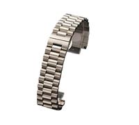 POYNMRE Correa de reloj acero inoxidable 12, 13, 14, 16, 17, 18, 19, 20 mm, 21 y 22, con 3 filas extremo curvo plano, correas repuesto herramientas(Silver,20mm)