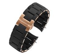 POYNMRE Correa de reloj Binge de acero revestida de caucho, compatible con Armani AR5920, AR5919, AR5859 y AR5867, for hombre y mujer, de 20 mm y 23 mm.(Black Rose Gold,23mm)