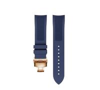 POYNMRE Correa de reloj caucho fluorado azul y negro 19 mm compatible con Tissot T41/T006 Longines L3.640/784, esfera 39, deportivo buceo(B- blue-rosegold)
