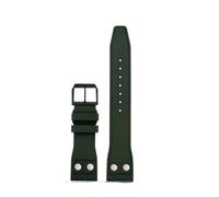 POYNMRE Correa de reloj caucho fluorado FKM compatible con IWC PILOT Mark Portugal (20 mm, 21 y 22 mm), correa negra liberación rápida, verde(Green black pin,Width 20mm)