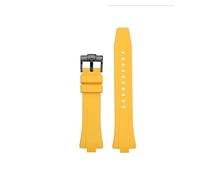 POYNMRE Correa de reloj caucho fluorado negro, azul y amarillo compatible con Citizen MECHANICAL NJ0150 NJ0151 NJ0155(Yellow-Black)