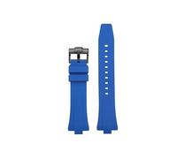 POYNMRE Correa de reloj caucho fluorado negro, azul y amarillo compatible con Citizen MECHANICAL NJ0150 NJ0151 NJ0155(Blue-Black)