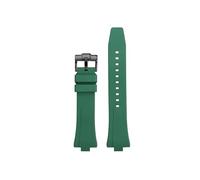 POYNMRE Correa de reloj caucho fluorado negro, azul y amarillo compatible con Citizen MECHANICAL NJ0150 NJ0151 NJ0155(Green-Black)