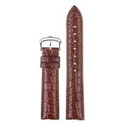 POYNMRE Correa de reloj cocodrilo compatible con CARTIER CLÉ DE, correa cuero negro 16 mm, 17, 18, 19 y 20, liberación rápida suave(1brown-silver,20mm)