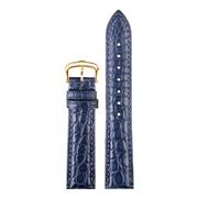 POYNMRE Correa de reloj cocodrilo compatible con CARTIER E, correa cuero negro 16 mm, 17, 18, 19 y 20, liberación rápida suave(1Royalblue-gold,20mm)
