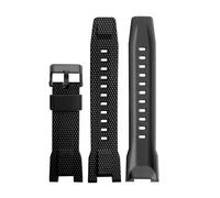 POYNMRE Correa de reloj compatible con la serie Casio Heart of Steel GST-B100/400G/W300, correa resina y caucho(Black grey black)