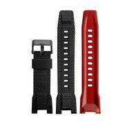 POYNMRE Correa de reloj compatible con la serie Casio Heart of Steel GST-B100/400G/W300, correa resina y caucho(Black red black)