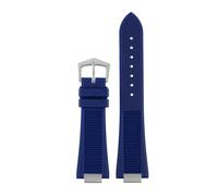 POYNMRE Correa de reloj compatible con Patek Philippe Nautilus 5711 5712 5726 correa de reloj de goma + adaptador convexo accesorios de reloj de acero inoxidable 25x13(Blue Silver A)