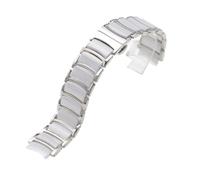 POYNMRE Correa de reloj compatible con Rado Centrix R30927722, acero fino, cerámica, hebilla mariposa, for mujer y hombre, 12 mm x 16, 20(Silver white,20-16mm)