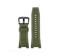POYNMRE Correa de reloj cuero for hombre compatible con Casio GST-S100G / S110 S130L W100G W110 210B 400G 410 (26 x 14 mm)(Nylon Green black)