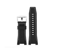 POYNMRE Correa de reloj cuero for hombre compatible con Casio GST-S100G / S110 S130L W100G W110 210B 400G 410 (26 x 14 mm)(Nylon black white sk)