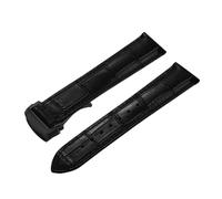 POYNMRE Correa de reloj cuero genuino 19 mm, 20, 21 y 22 compatible con Omega 007 Seamaster 300 Business Clasp Accessories(Black-Black Buckle,19mm)