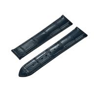 POYNMRE Correa de reloj cuero genuino 19 mm, 20, 21 y 22 compatible con Omega 007 Seamaster 300 Business Clasp Accessories(Blue-No Buckle,20mm)