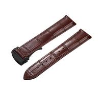 POYNMRE Correa de reloj cuero genuino 19 mm, 20, 21 y 22 compatible con Omega 007 Seamaster 300 Business Clasp Accessories(Brown-Black Buckle,22mm)