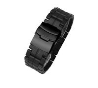 POYNMRE Correa de reloj de acero de plástico de 23 mm compatible con correa de reloj de fibra de carbono Tissot Kutu Citizen Casio PRW-60 30/50/70YT Pulsera masculina(Black-black buckle)