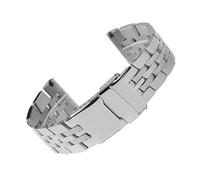 POYNMRE Correa de reloj de acero inoxidable de 22 mm y 24 mm compatible con Breitling, correa de reloj plateada y dorada for hombre, cierre oculto con pulsador.(22mm)