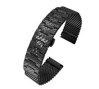 POYNMRE Correa de reloj de acero inoxidable de malla milanesa de 22 mm y 23 mm compatible con Citizen Air Eagle Blue Ange Jy8078 Jy8037 Jy8031 Correa de reloj de lujo for hombre(Noir,22mm)
