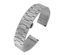 POYNMRE Correa de reloj de acero inoxidable de malla milanesa de 22 mm y 23 mm compatible con Citizen Air Eagle Blue Ange Jy8078 Jy8037 Jy8031 Correa de reloj de lujo for hombre(Silver,22mm)