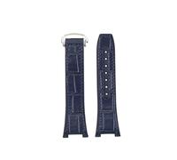 POYNMRE Correa de reloj de caucho compatible con Citizen Calendar CB0164-17E CB0160 Pulsera de caucho de piel de vaca con muesca en la parte inferior 25x14 mm Pulsera con rodillos(Blue blue-silver)