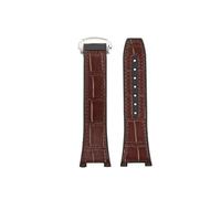 POYNMRE Correa de reloj de caucho compatible con Citizen Calendar CB0164-17E CB0160 Pulsera de caucho de piel de vaca con muesca en la parte inferior 25x14 mm Pulsera con rodillos(Brown brown-silver)