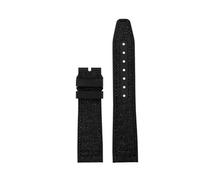 POYNMRE Correa de reloj de caucho y nailon compatible con IWC Pilot Spade A Mark 18 Banda azul portuguesa CIERRE PLEGABLE Cadena de reloj de lona for hombre Pulsera de 20 mm(Black-no clasp,21mm)
