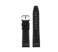 POYNMRE Correa de reloj de caucho y nailon compatible con IWC Pilot Spade A Mark 18 Banda azul portuguesa CIERRE PLEGABLE Cadena de reloj de lona for hombre Pulsera de 20 mm(Black white SK pin,20mm)