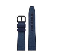 POYNMRE Correa de reloj de caucho y nailon compatible con IWC Pilot Spade A Mark 18 Banda azul portuguesa CIERRE PLEGABLE Cadena de reloj de lona for hombre Pulsera de 20 mm(Blue black-pin,20mm)
