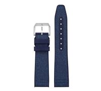 POYNMRE Correa de reloj de caucho y nailon compatible con IWC Pilot Spade A Mark 18 Banda azul portuguesa CIERRE PLEGABLE Cadena de reloj de lona for hombre Pulsera de 20 mm(Blue silver pin,20mm)