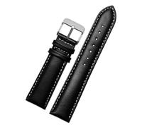 POYNMRE Correa de reloj de cuero a cuadros compatible con Casio EFV540/506/EFS-S500/510/EFR-30 EFV-540 Correa de reloj negra y marrón de 18 mm, 20 mm, 22 mm y 24 mm(Black white-silver A,24mm)