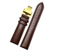 POYNMRE Correa de reloj de cuero a cuadros compatible con Casio EFV540/506/EFS-S500/510/EFR-30 EFV-540 Correa de reloj negra y marrón de 18 mm, 20 mm, 22 mm y 24 mm(Brown-gold B,14mm)