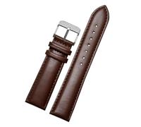 POYNMRE Correa de reloj de cuero a cuadros compatible con Casio EFV540/506/EFS-S500/510/EFR-30 EFV-540 Correa de reloj negra y marrón de 18 mm, 20 mm, 22 mm y 24 mm(Brown-silver A,19mm)