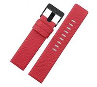 POYNMRE Correa de reloj de cuero Compatible con correa de reloj diésel DZ7257 1657 4323 7314 7313 7371 1399 1206 correas 22mm 24 26 27 28 30mm pulsera(Red-black bucke,24mm)