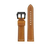 POYNMRE Correa de reloj de cuero Crazy Horse esmerilado de 20 mm y 22 mm compatible con Casio Swordfish MDV-106/107 EFR-303L/304 MDV106, pulsera marrón caqui(Khaki-black,20mm)