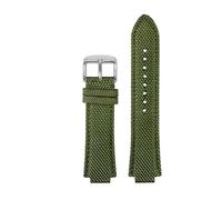 POYNMRE Correa de reloj de cuero de nailon modificado compatible con el reloj for hombre Tissot 1853 Super Player PRX Series T137.410 Correa de reloj de boca convexa 26-12 mm(Green silver pin)