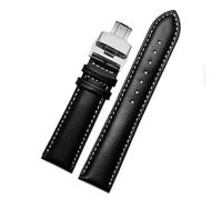 POYNMRE Correa de reloj de cuero genuino Interfaz común 16 mm 18 mm 19 mm 20 mm 21 mm 22 mm Compatible con la serie Casio EFV540/506/EFS-S500/510/EFR-303(Darkblue Black,21mm)