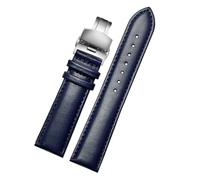 POYNMRE Correa de reloj de cuero genuino Interfaz común 16 mm 18 mm 19 mm 20 mm 21 mm 22 mm Compatible con la serie Casio EFV540/506/EFS-S500/510/EFR-303(Blue Light Blue,20mm)