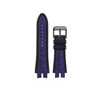 POYNMRE Correa de reloj de gamuza y silicona compatible con Roger Dubuis EXCALIBUR King Series 28 mm, pulsera azul y roja.(Blue c black)