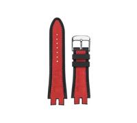 POYNMRE Correa de reloj de gamuza y silicona compatible con Roger Dubuis EXCALIBUR King Series 28 mm, pulsera azul y roja.(Red c silver)