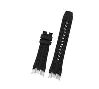 POYNMRE Correa de reloj de goma de 24 mm compatible con pulsera Citizen Sky Eagle JY8051-08E JY8051-59 JY8058 con conector de acero inoxidable curvo(Black-no buckle,22mm)